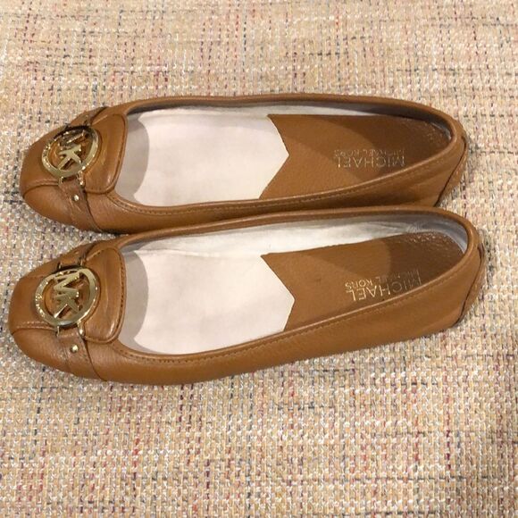 MICHAEL Michael Kors Classic Lillie Leather Moccasin Flats in Luggage Sz 9M - Picture 5 of 16